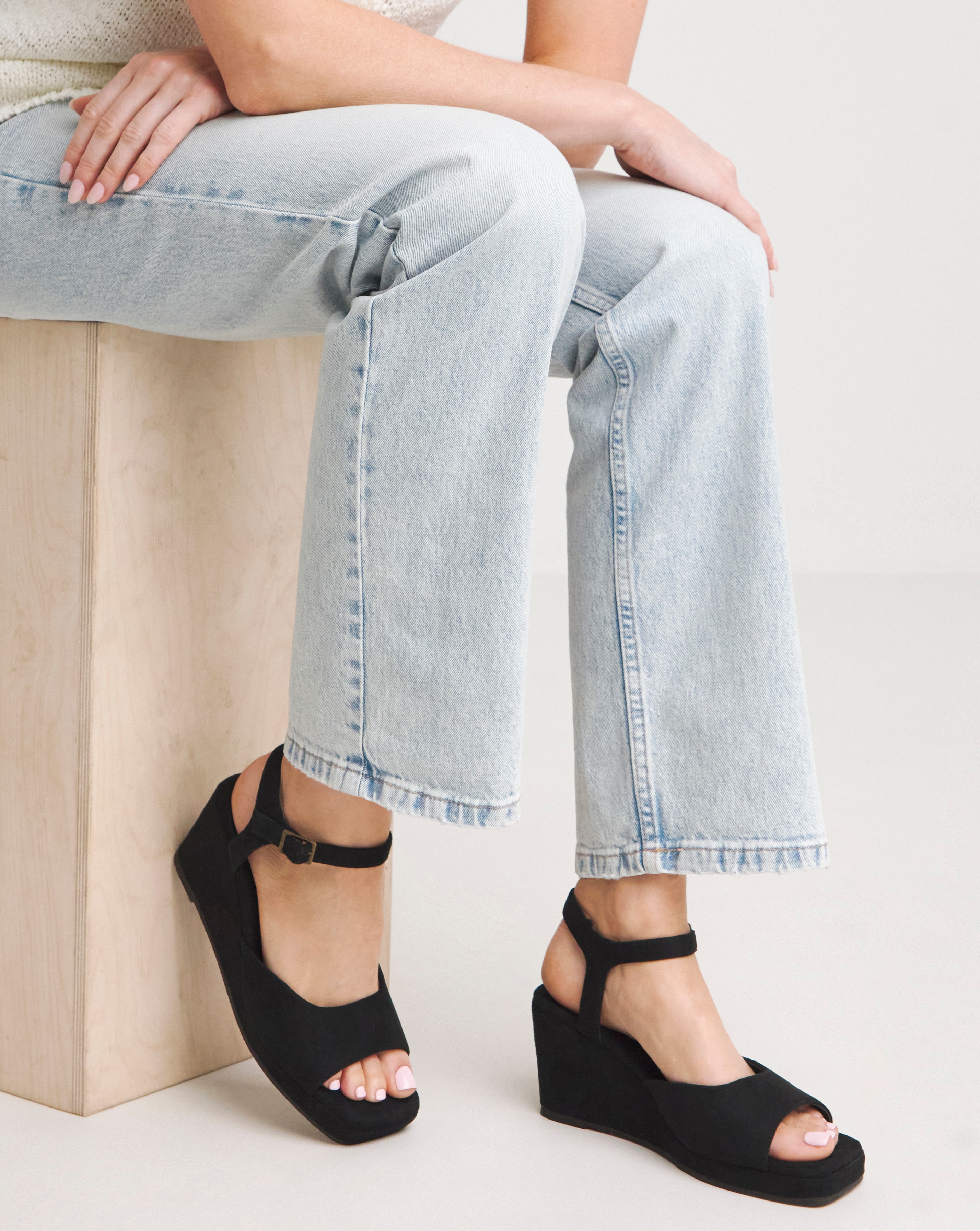 Barely There Wedge Sandal Wide