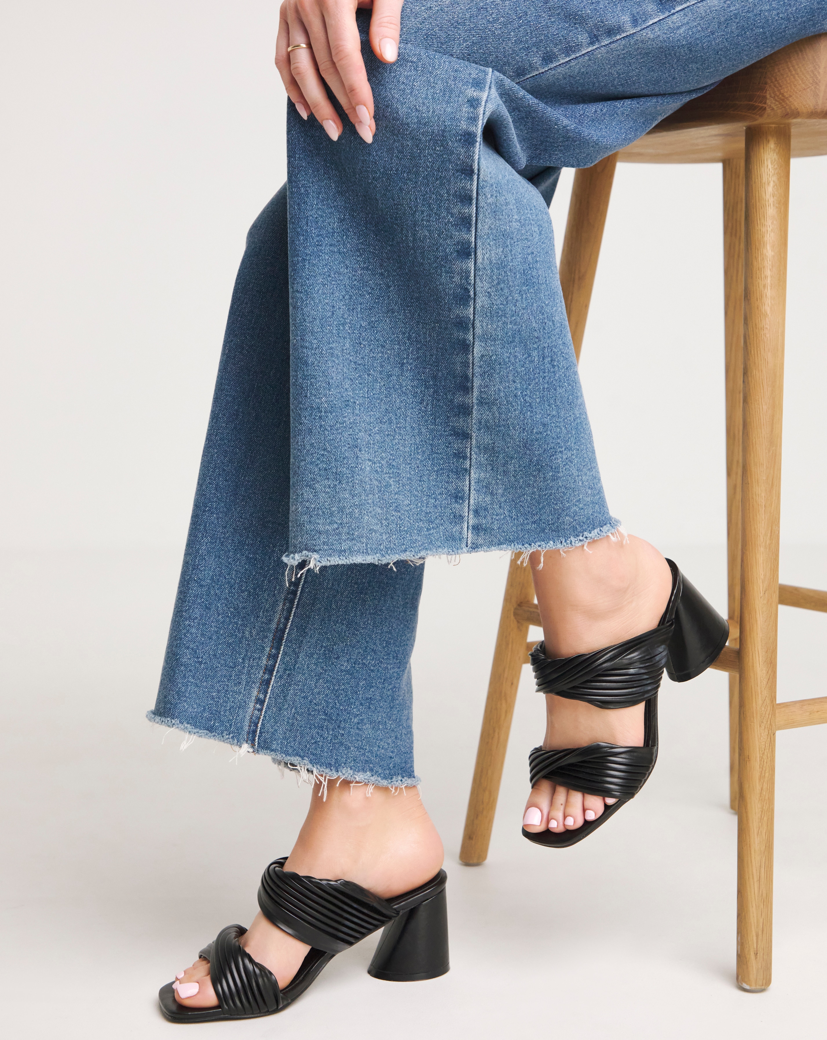 Twist Strap Mule Sandal Wide