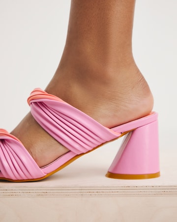 Milan Pleated Twist Strap Heeled Sandals - Extra Wide Fit (EEE)