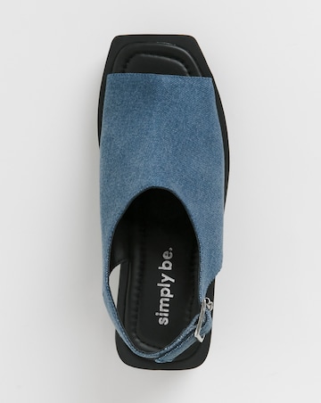 Simply Be Monica Slingback Peep Toe Block Heel Sandals - Wide Fit (E)
