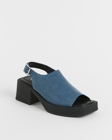 Simply Be Monica Slingback Peep Toe Block Heel Sandals - Wide Fit (E)