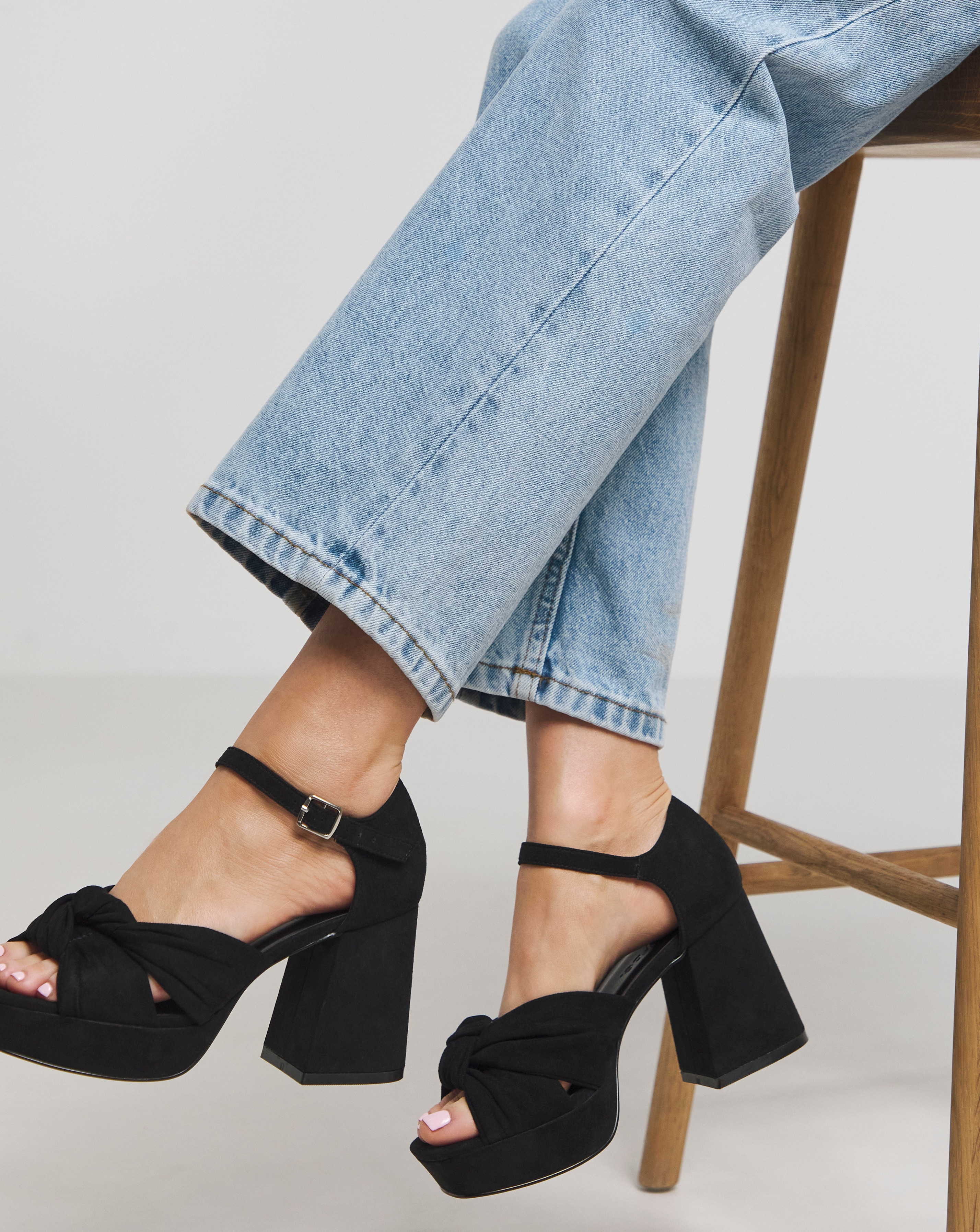 Knot Detail Platform Sandal Wide Fit