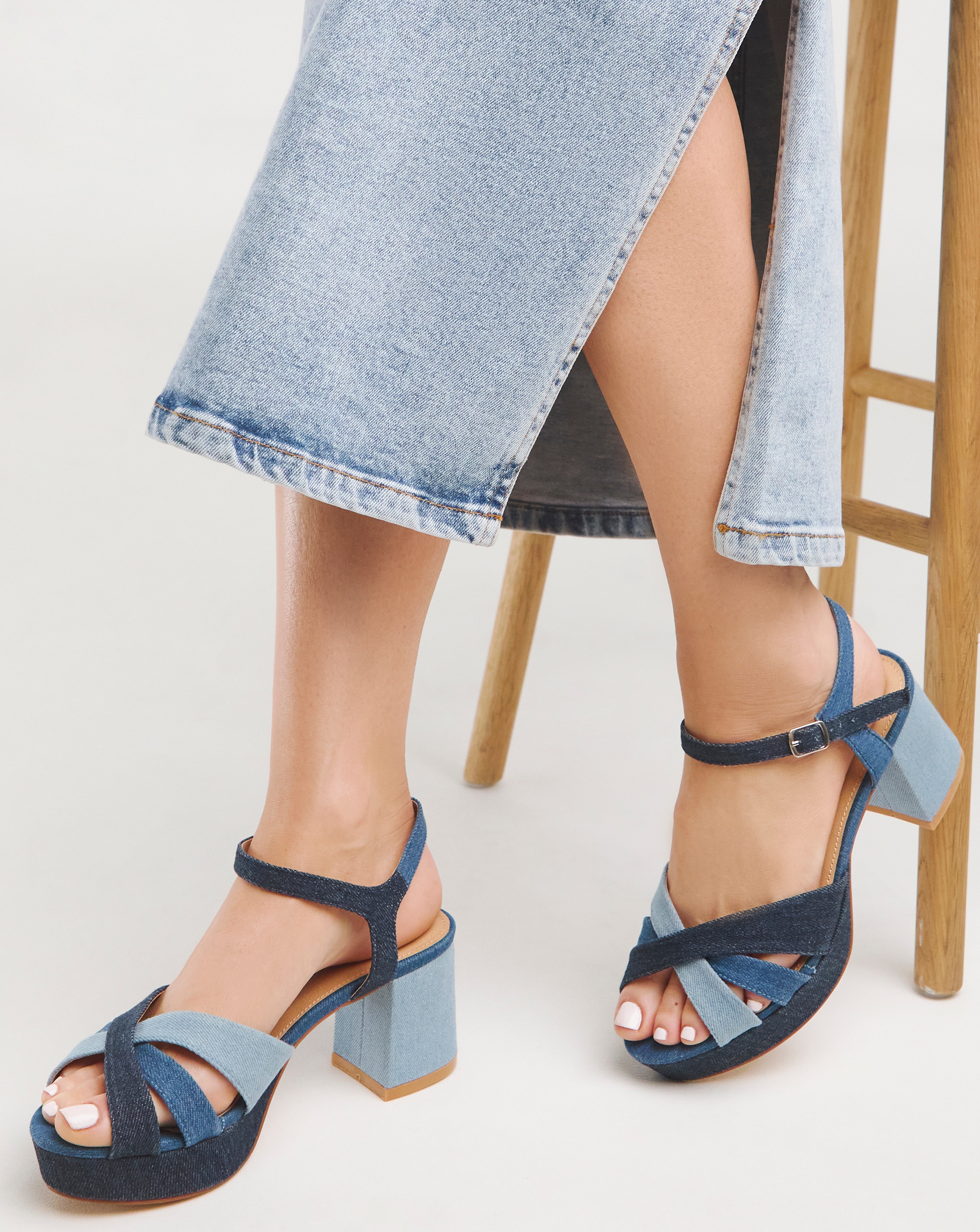 Strap Detail Platform Sandal Wide Fit
