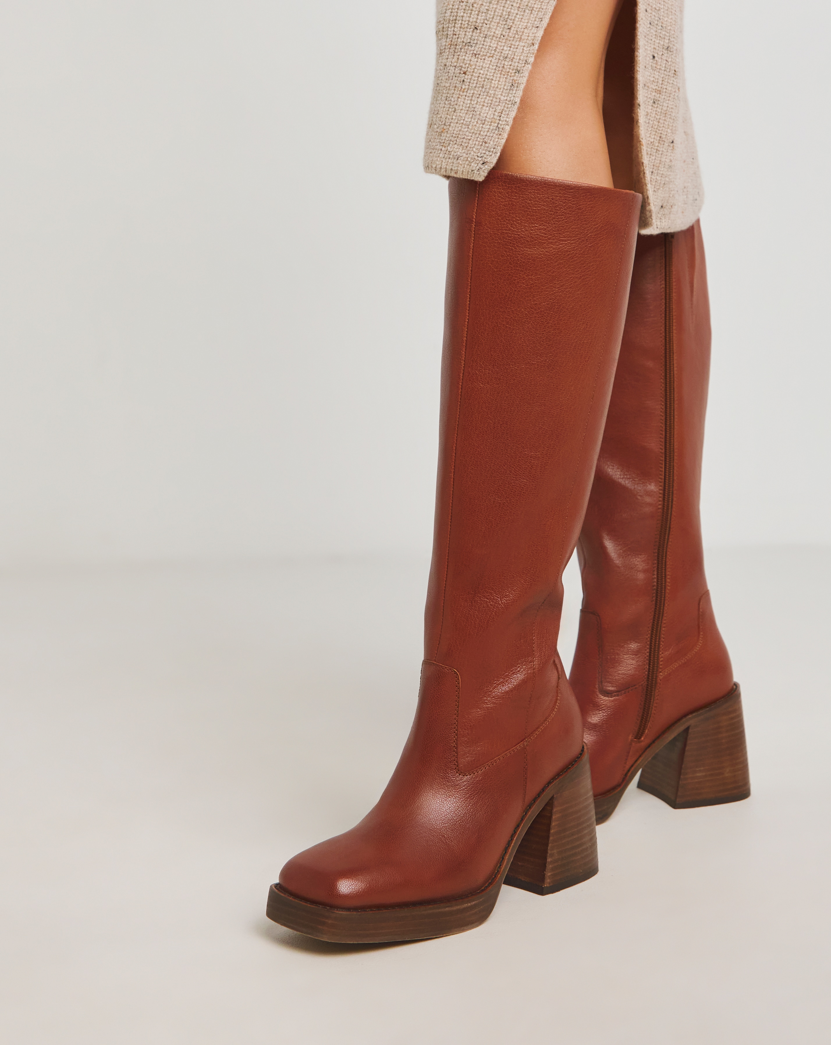 Knee High Platform Boots Wide Standard