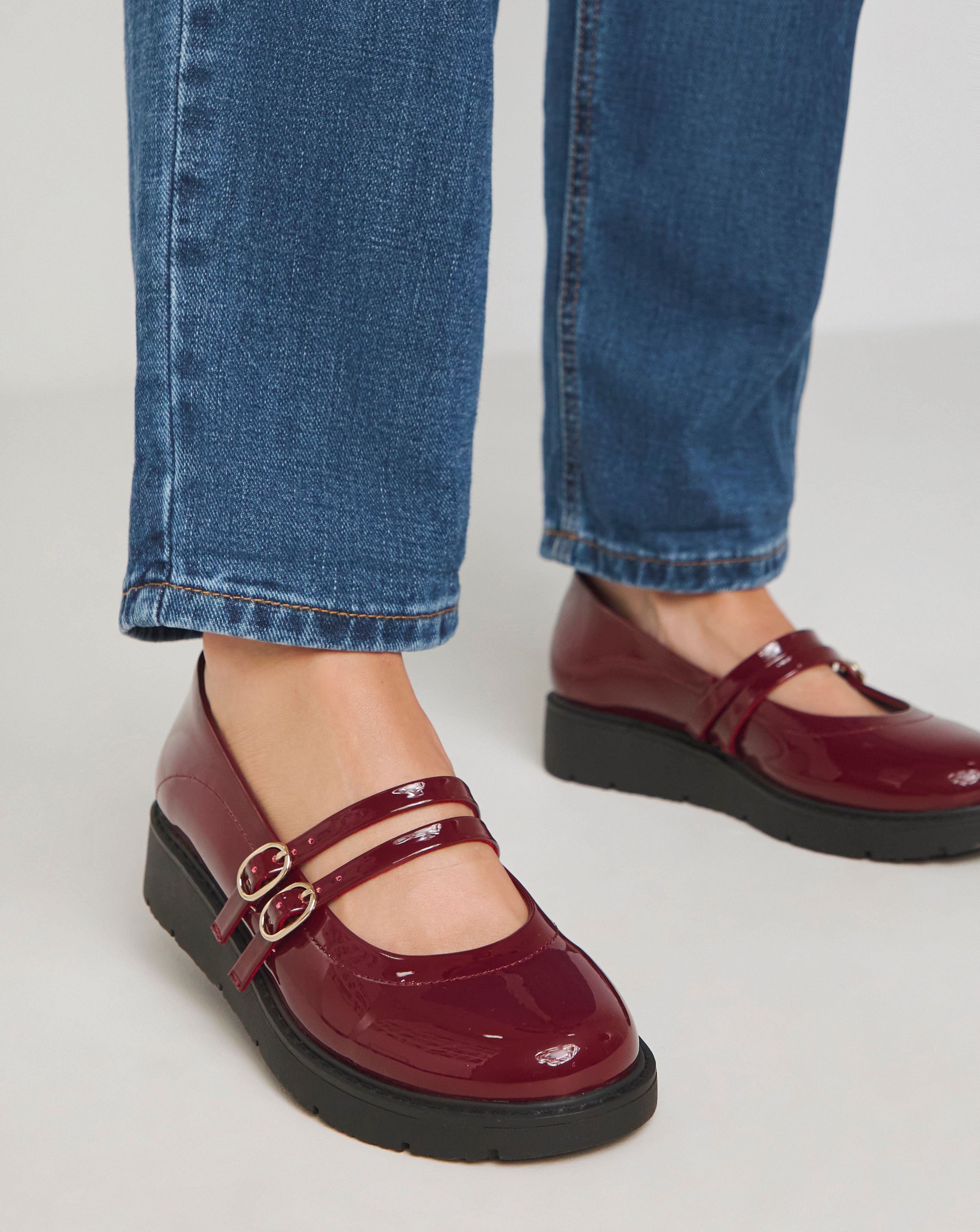 Low Wedge Mary Jane Shoe Wide Fit