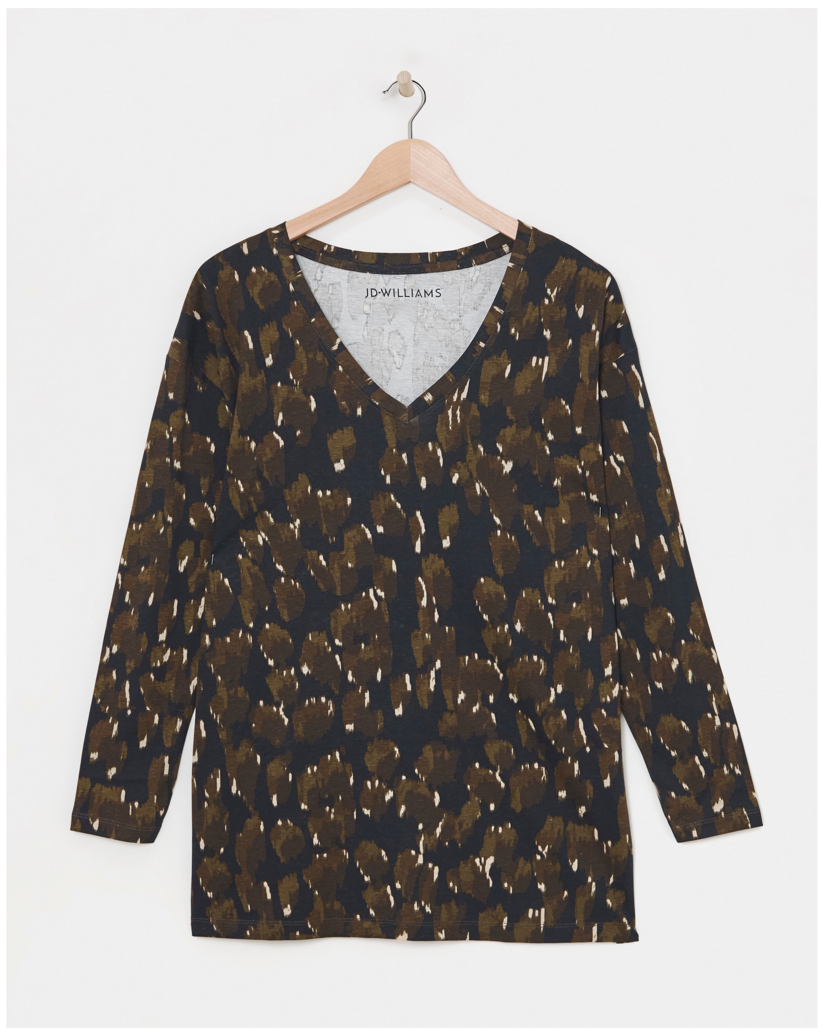 Long Sleeve Slouch V-Neck Longline Top