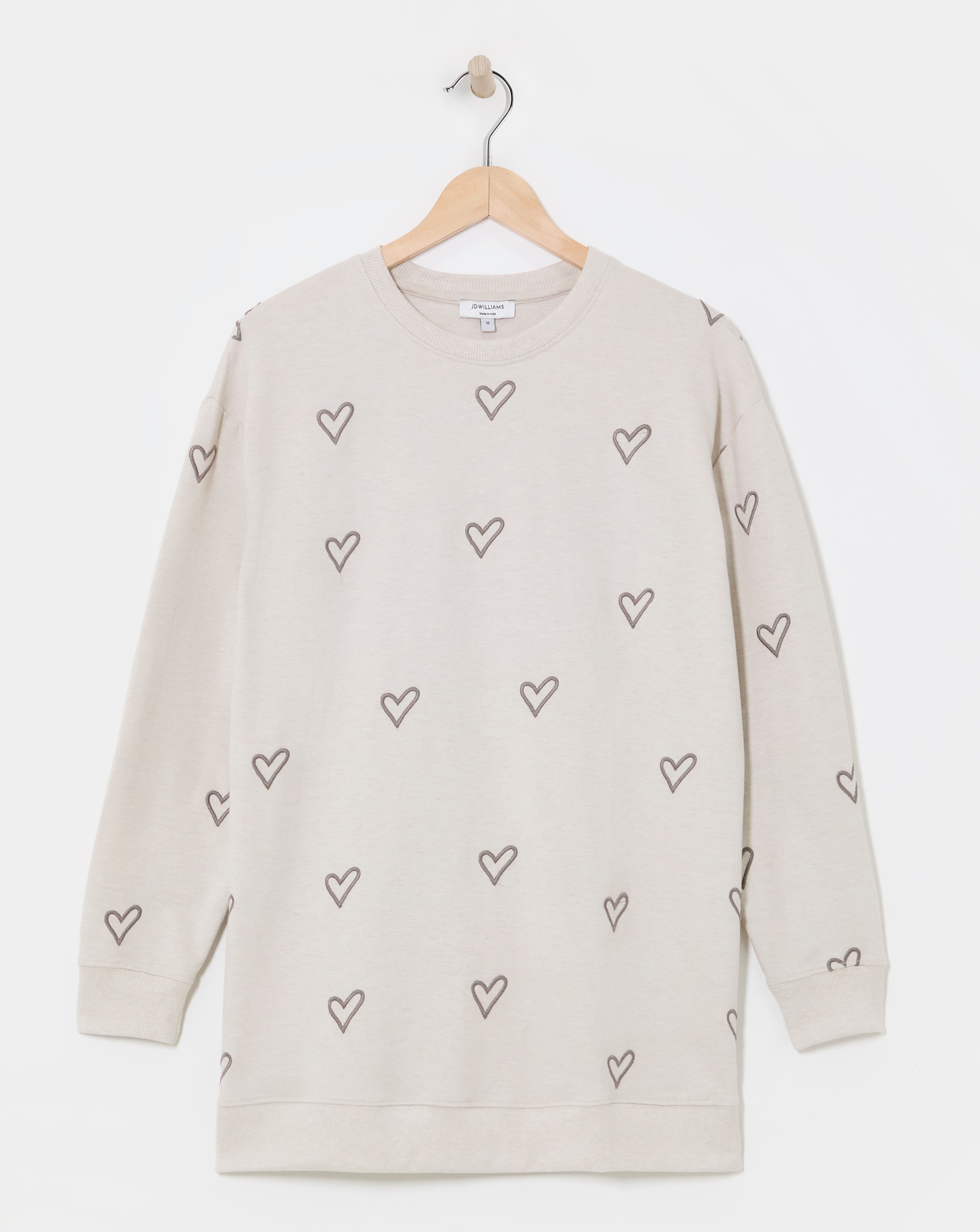 Outline Heart Embroidered Sweatshirt