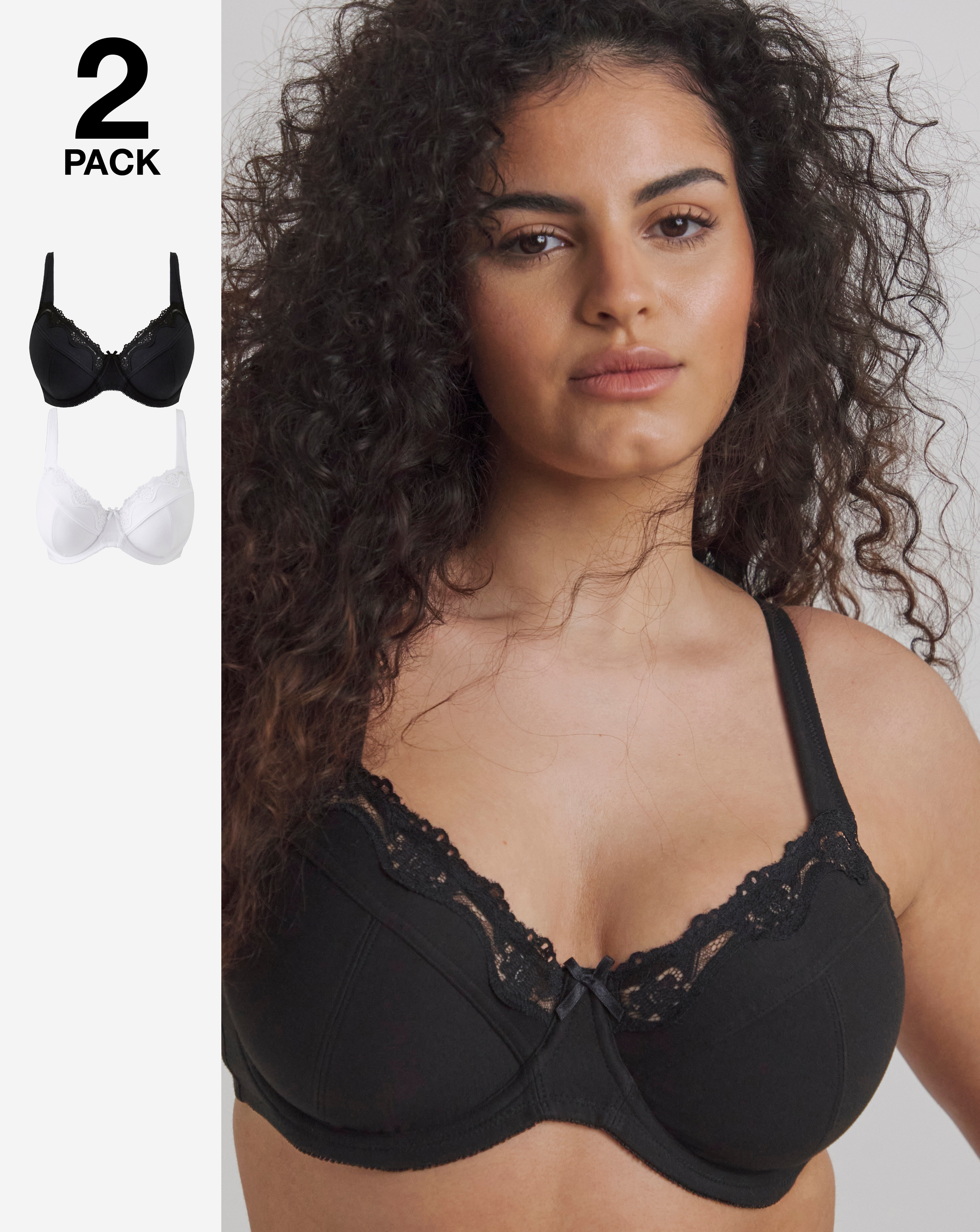 2 Pack Full Cup Wired Bras