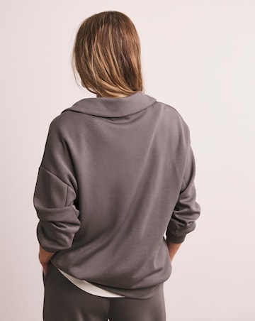 Anthology Steel Grey Collared Modal Sweatshirt