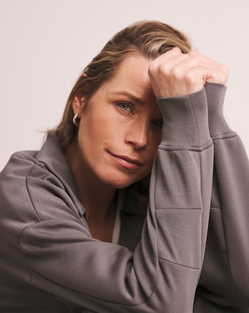 Anthology Steel Grey Collared Modal Sweatshirt