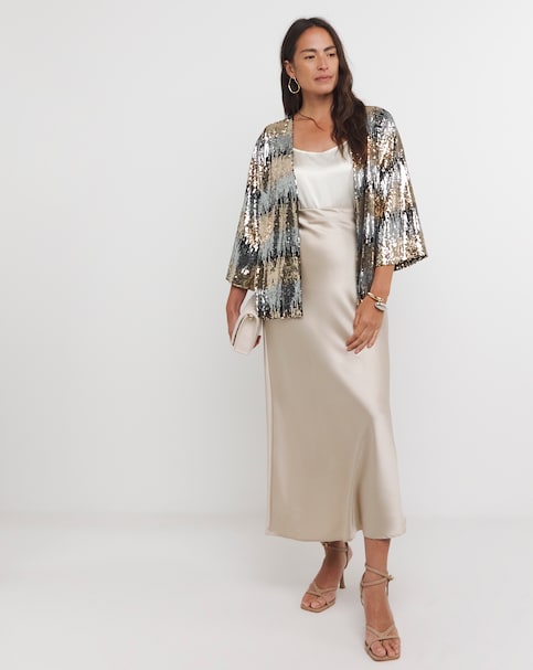 Sequin Ombre Zig Zag Kimono