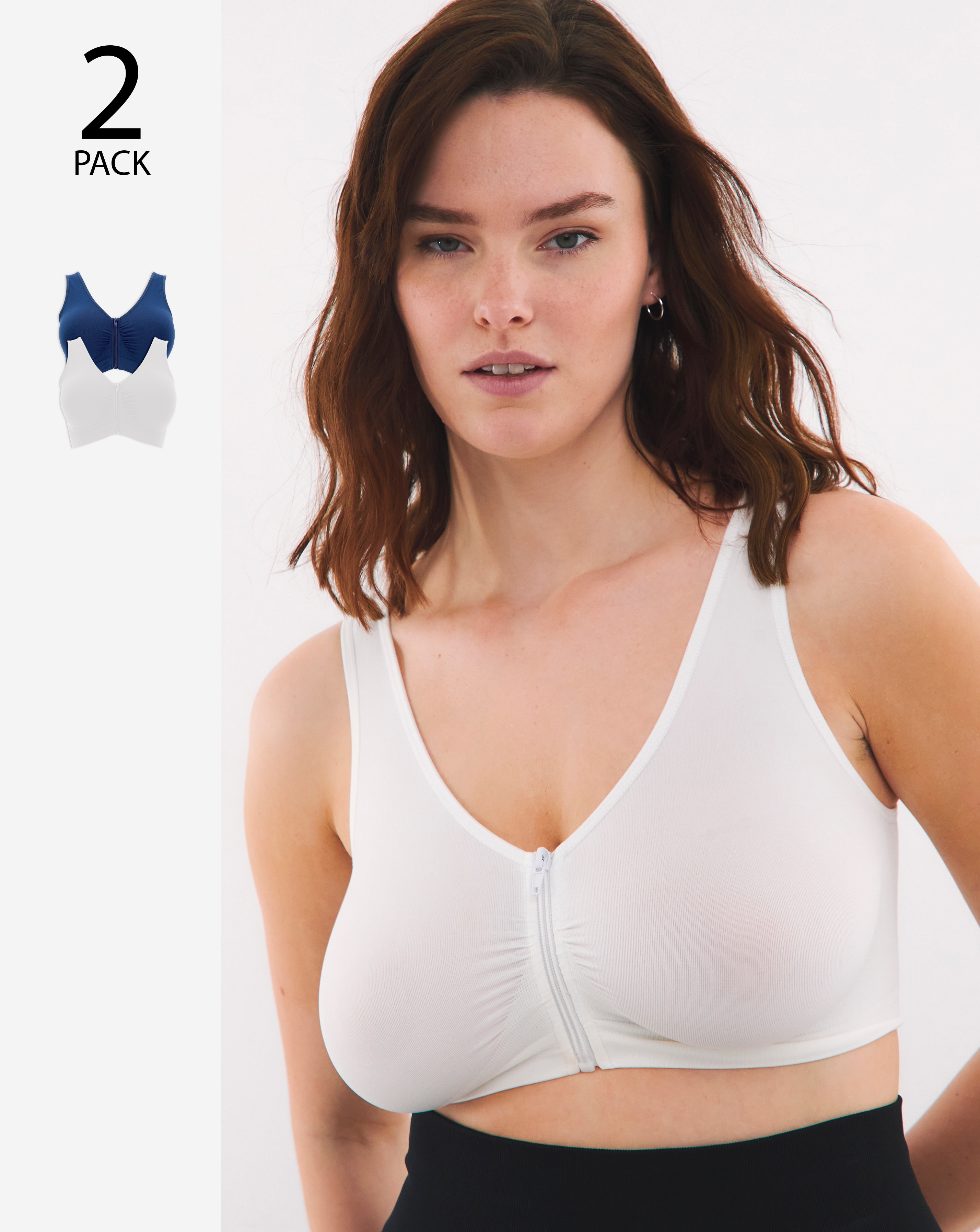 2 Pack Zip Front Comfort Tops A-D