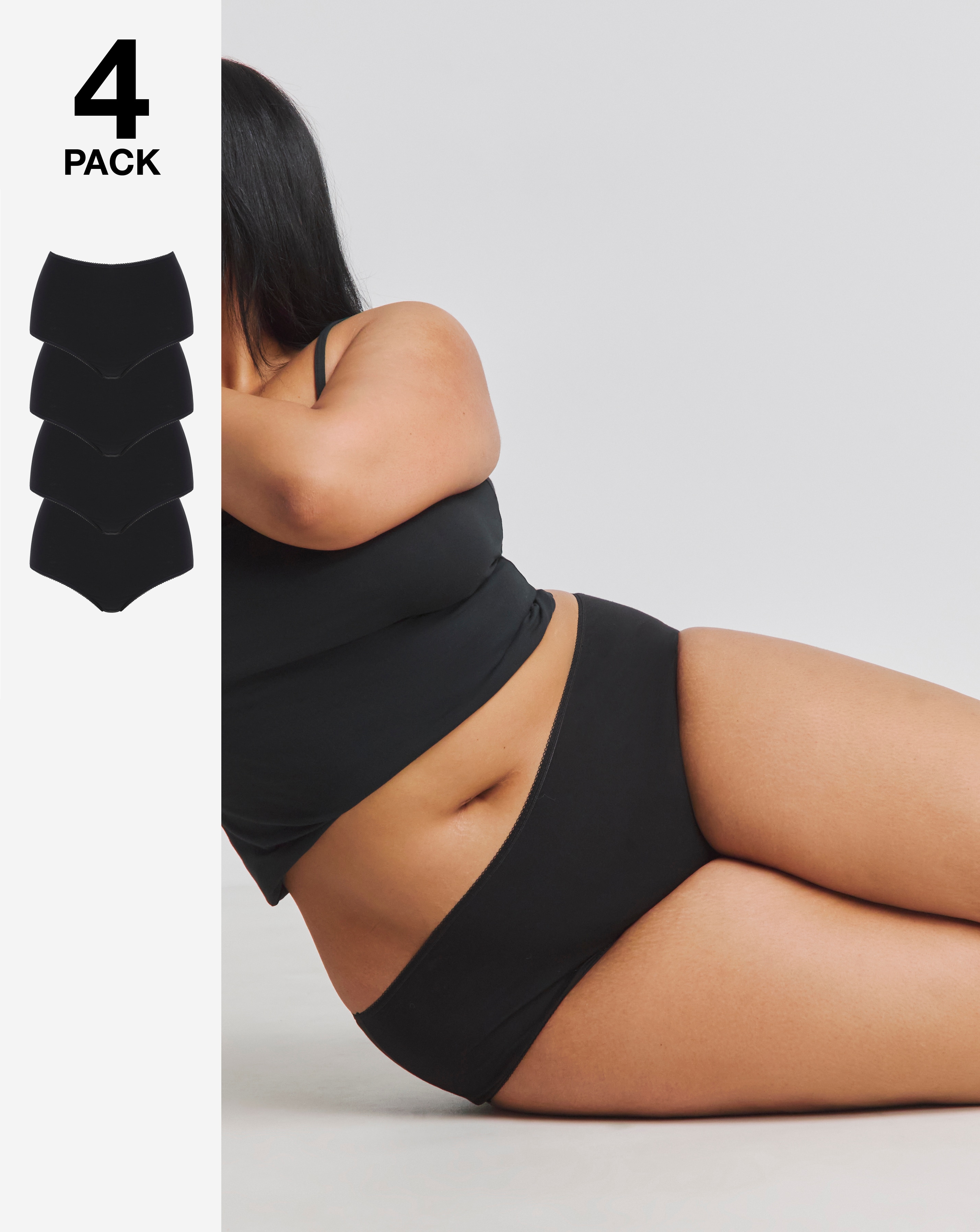 4 Pack Black Full Fit Knickers