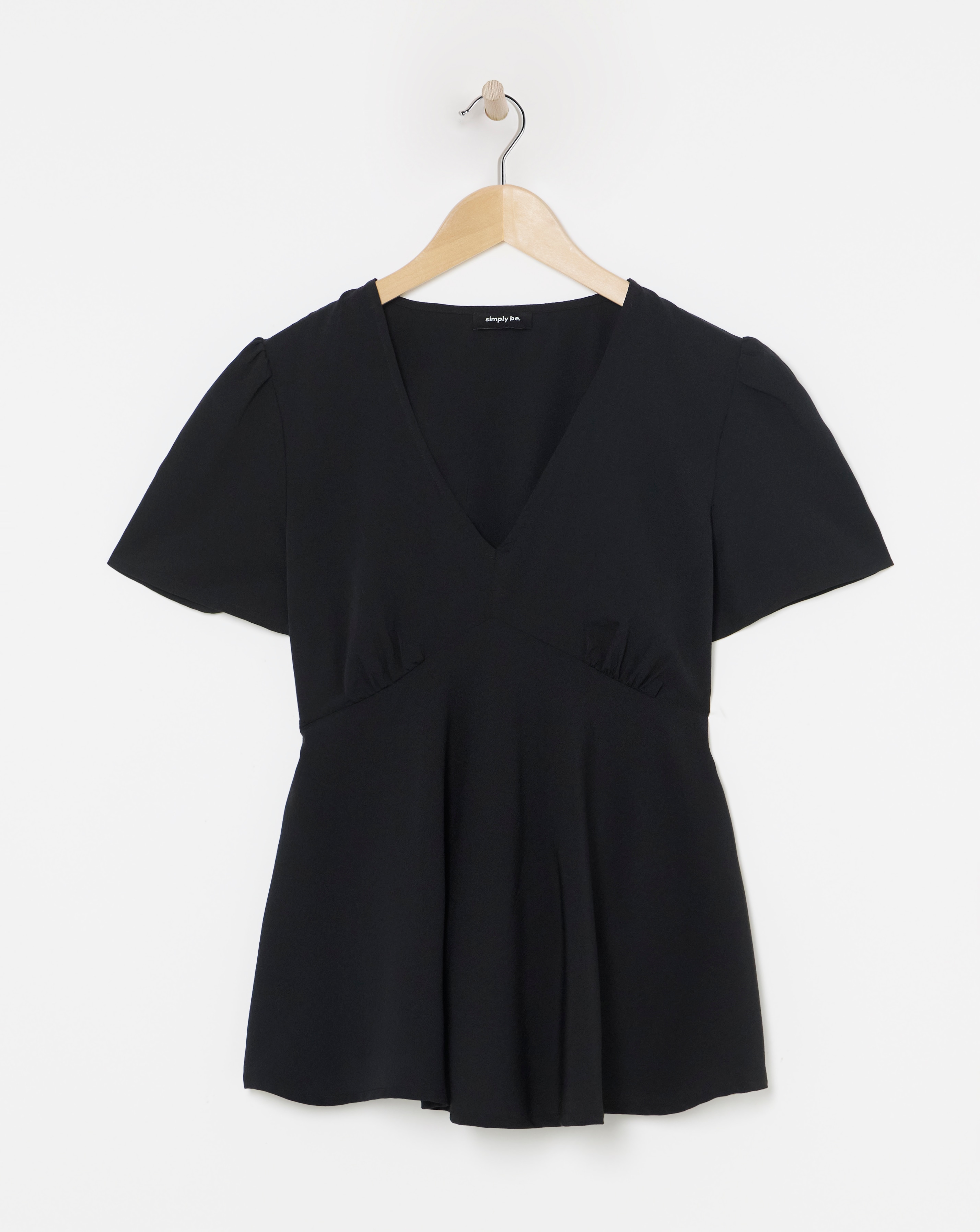 Black V Neck Tea Blouse