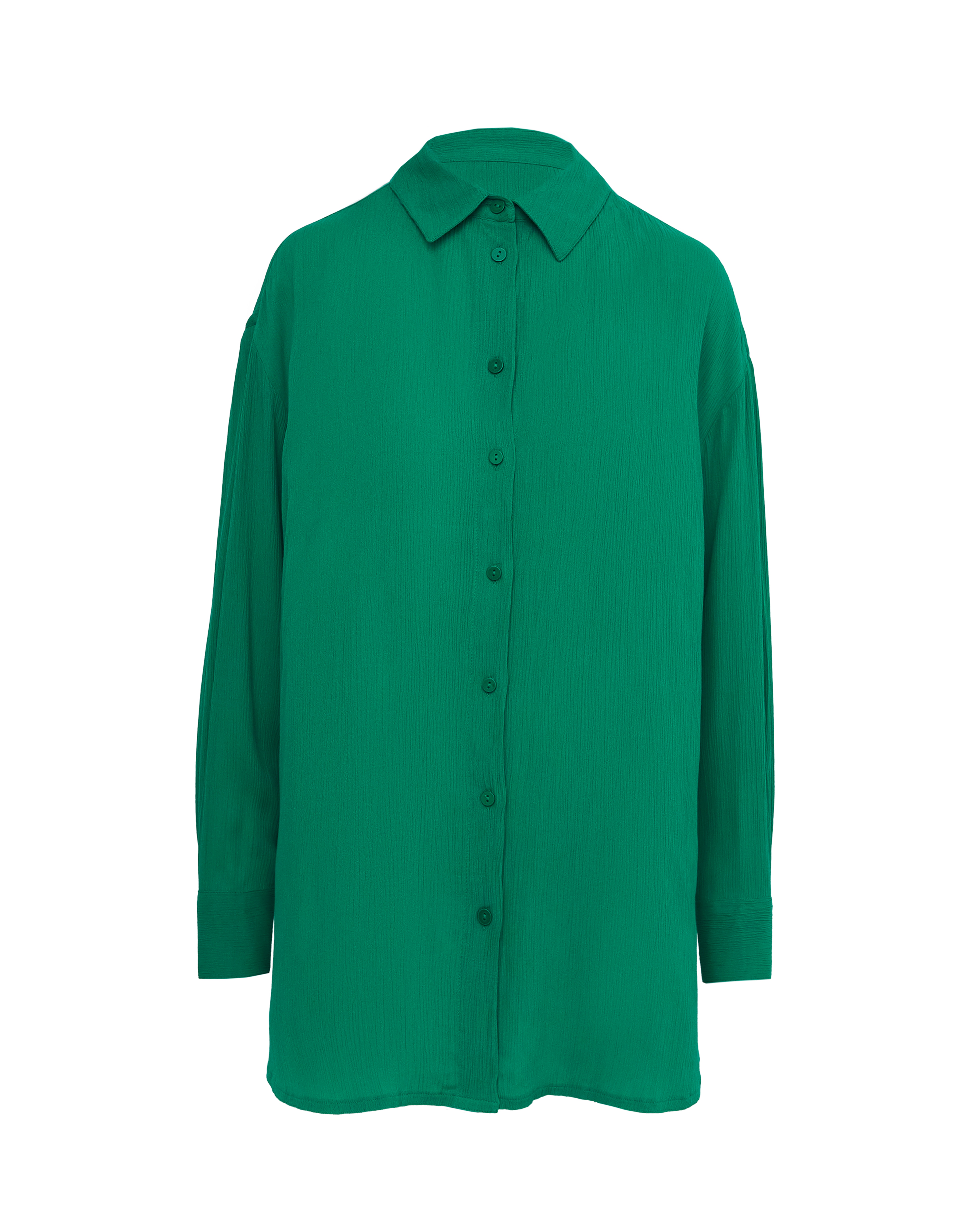 Green Oversized Crinkle Shirt