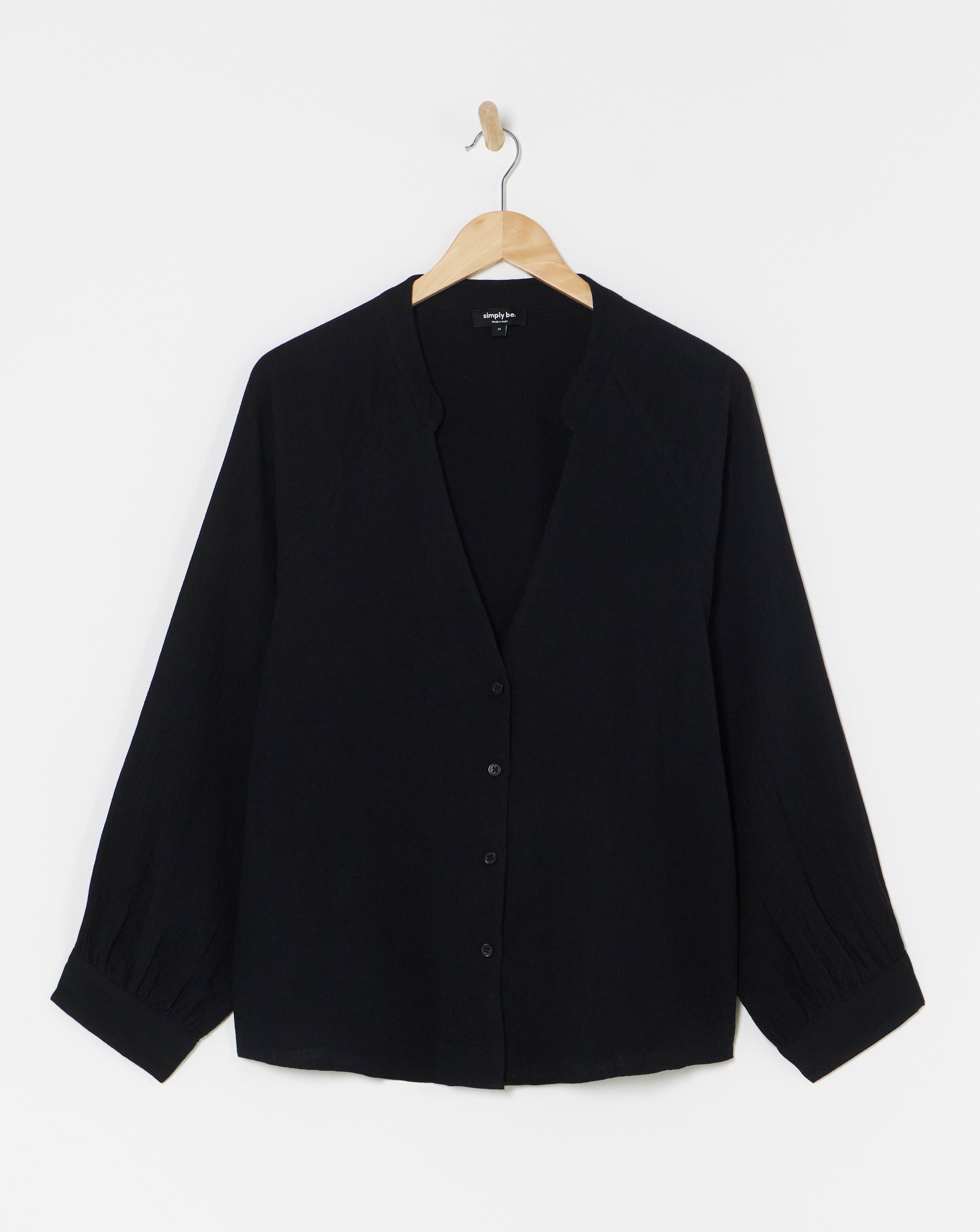 Black Cheesecloth Boxy Shirt