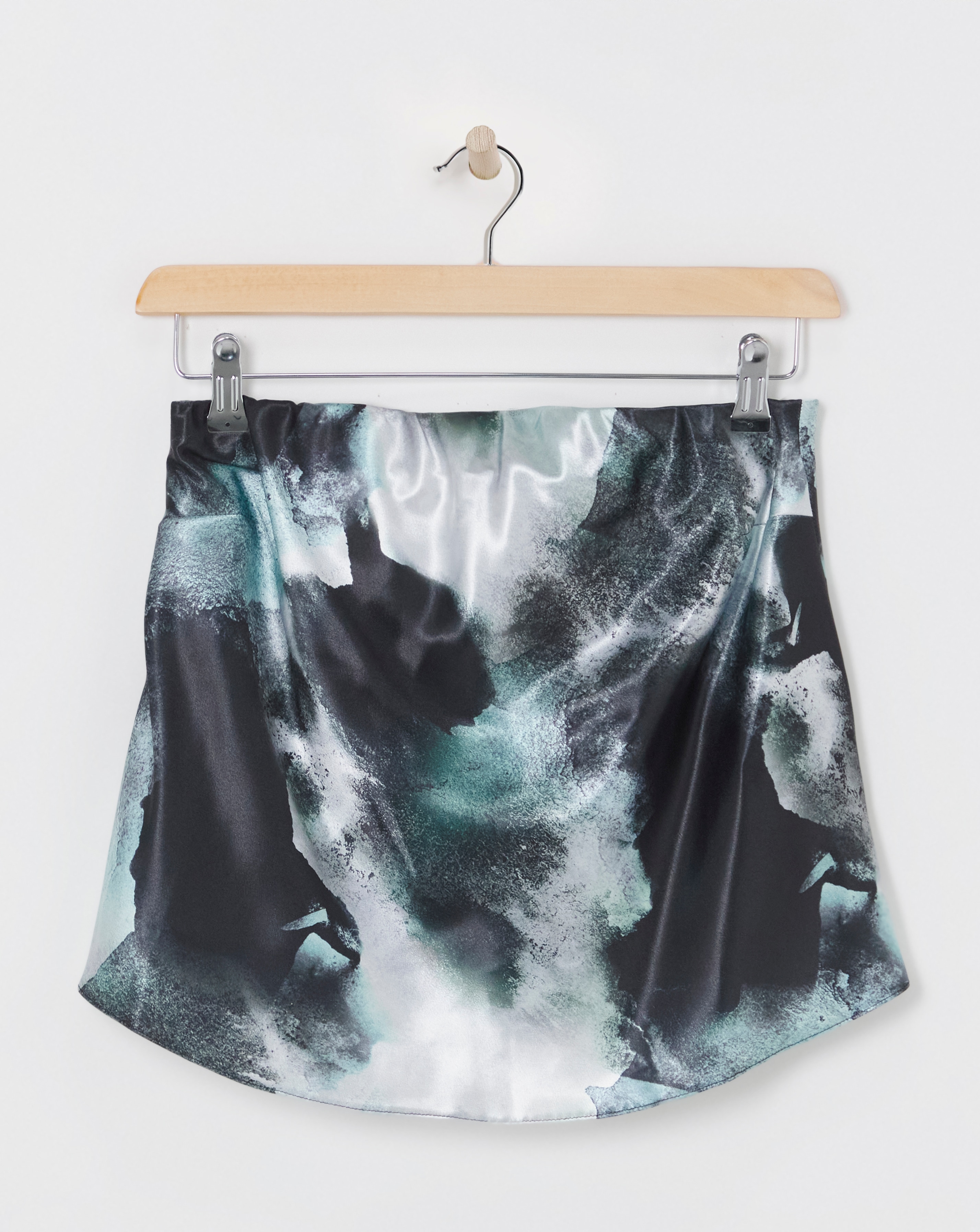 Abstract Print Satin Bandeau Top