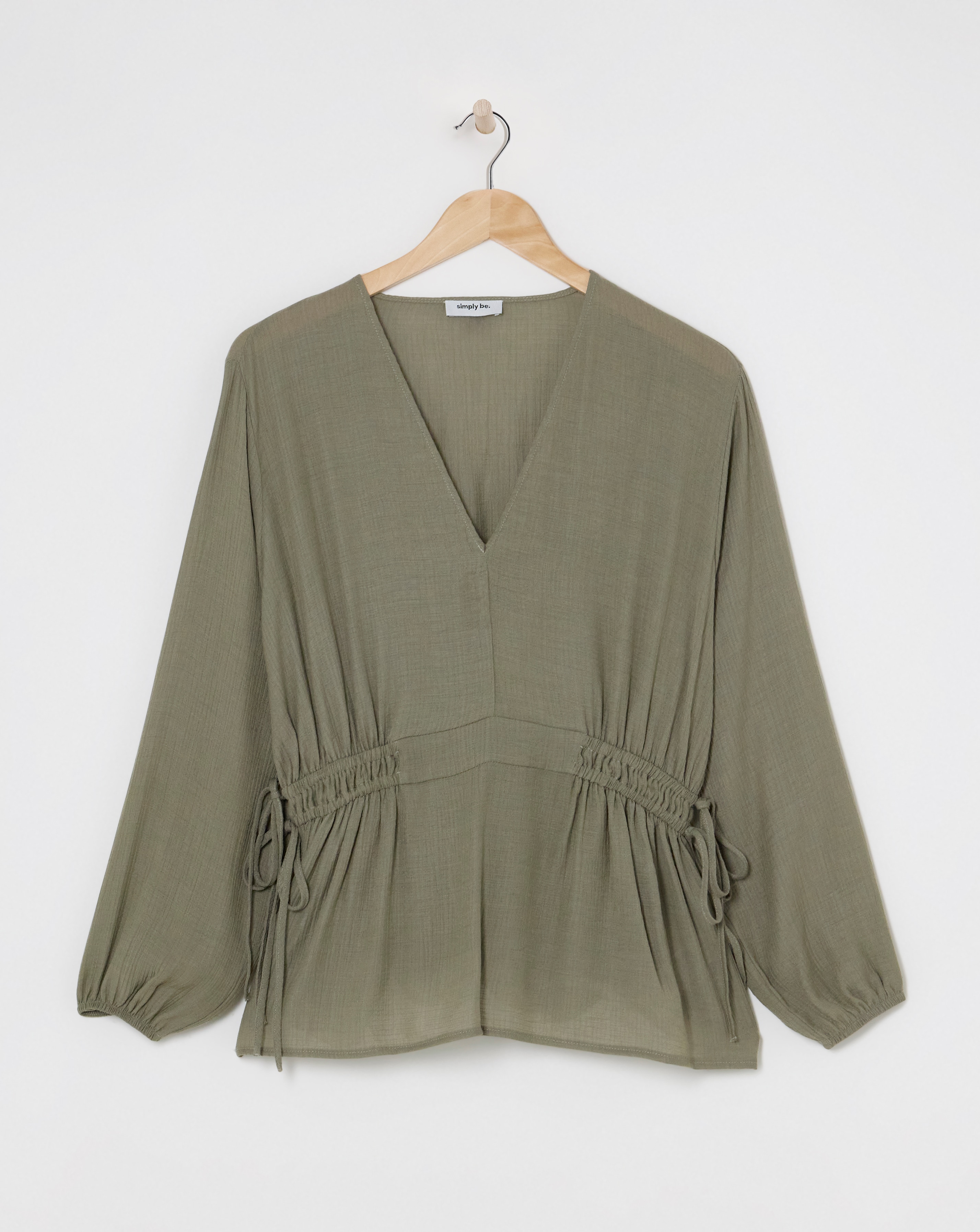 Khaki Plunge Blouse