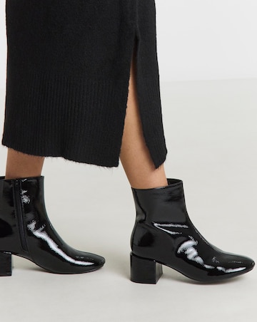 Anastasia Low Block Heel Ankle Boots - Wide Fit (E)