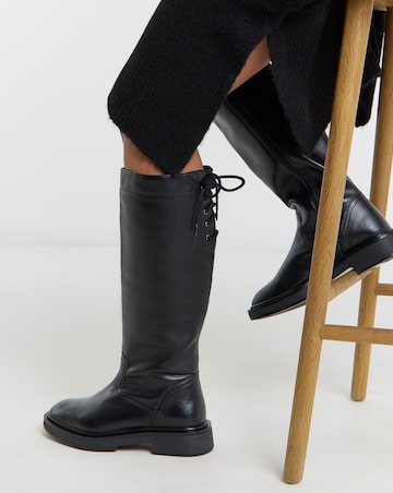 Rome Lace Up Back Riding Boots - Wide Fit (E) & Curvy Calf