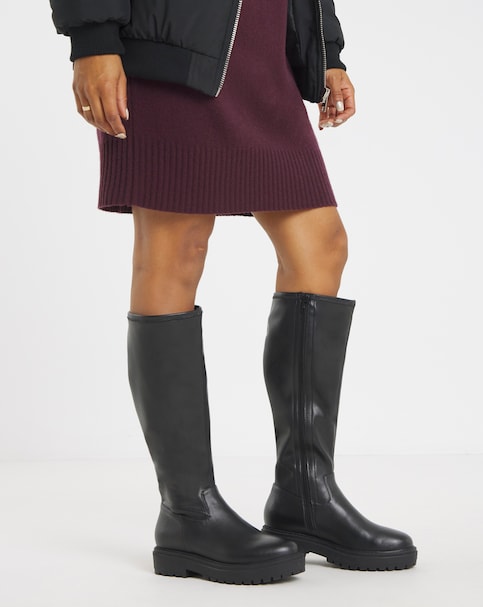 Chunky Knee High Boot Wide C