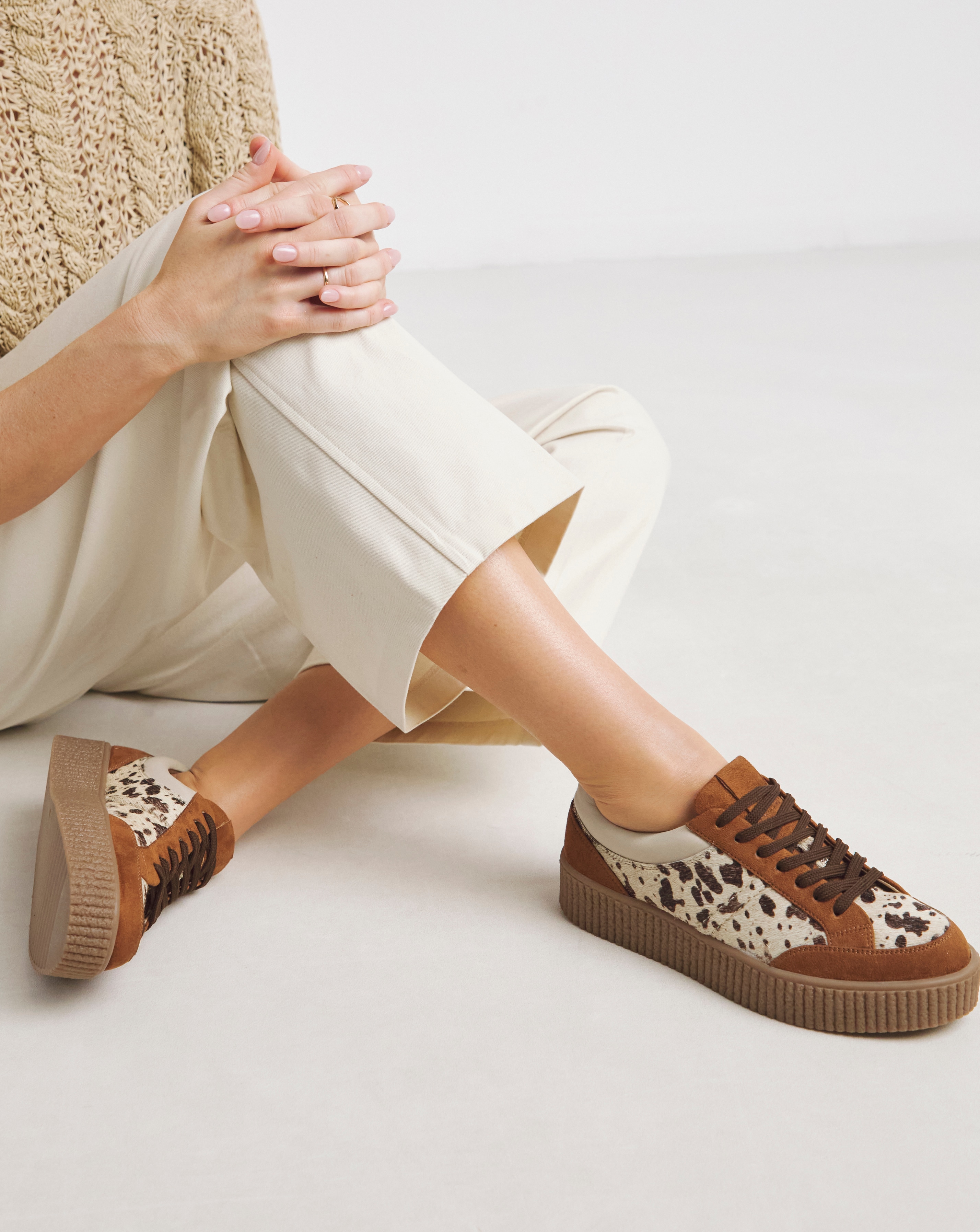 Chunky Lace Up Trainer Wide