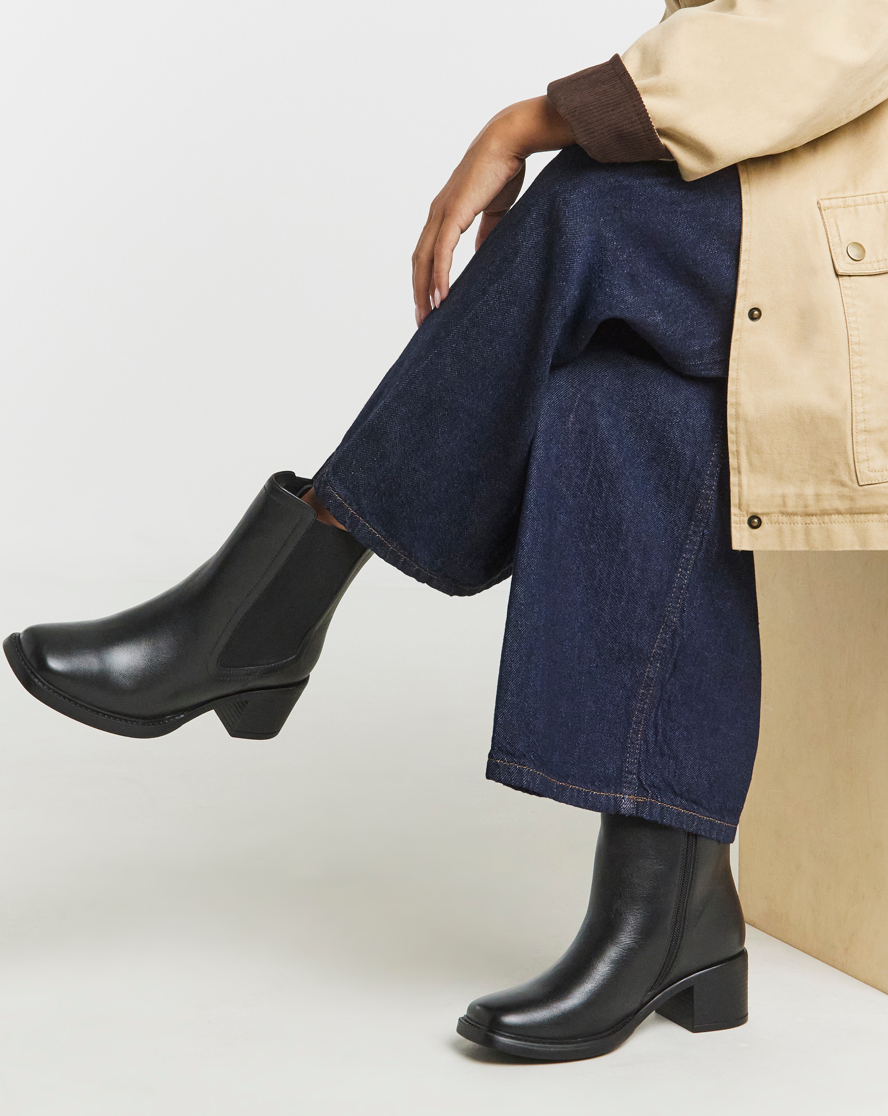 Block Heel Chelsea Boot Wide