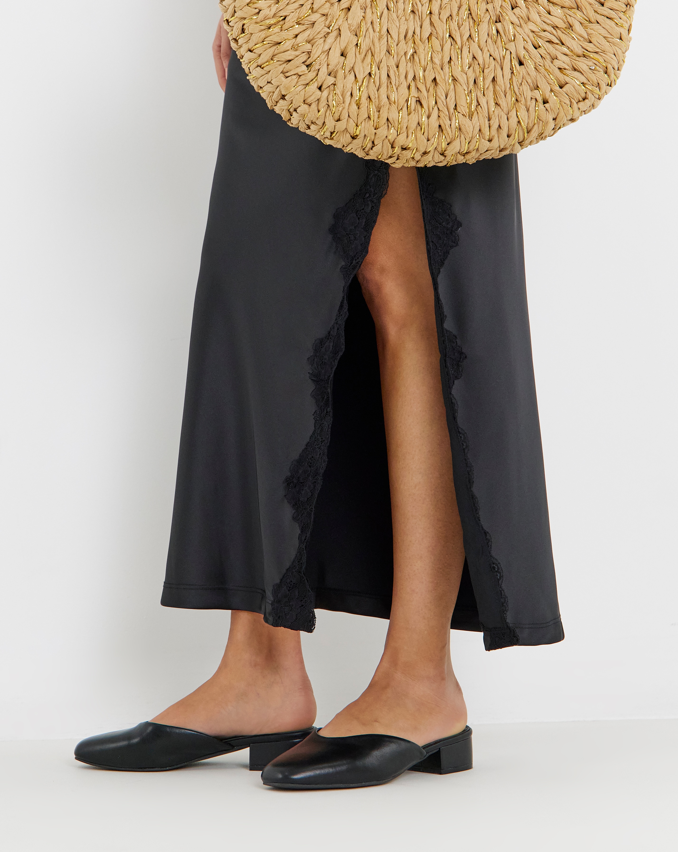 Lisa Block Heel Mules Wide Fit