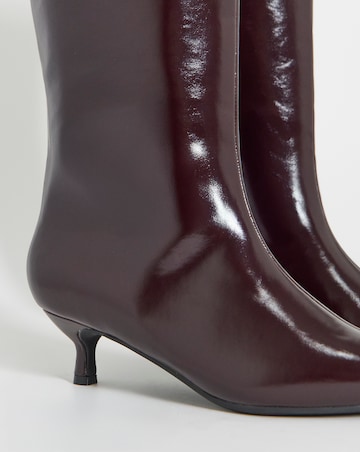 Simone Kitten Heel Straight Leg Boots - Extra Wide Fit (EEE) & Super Curvy Calf