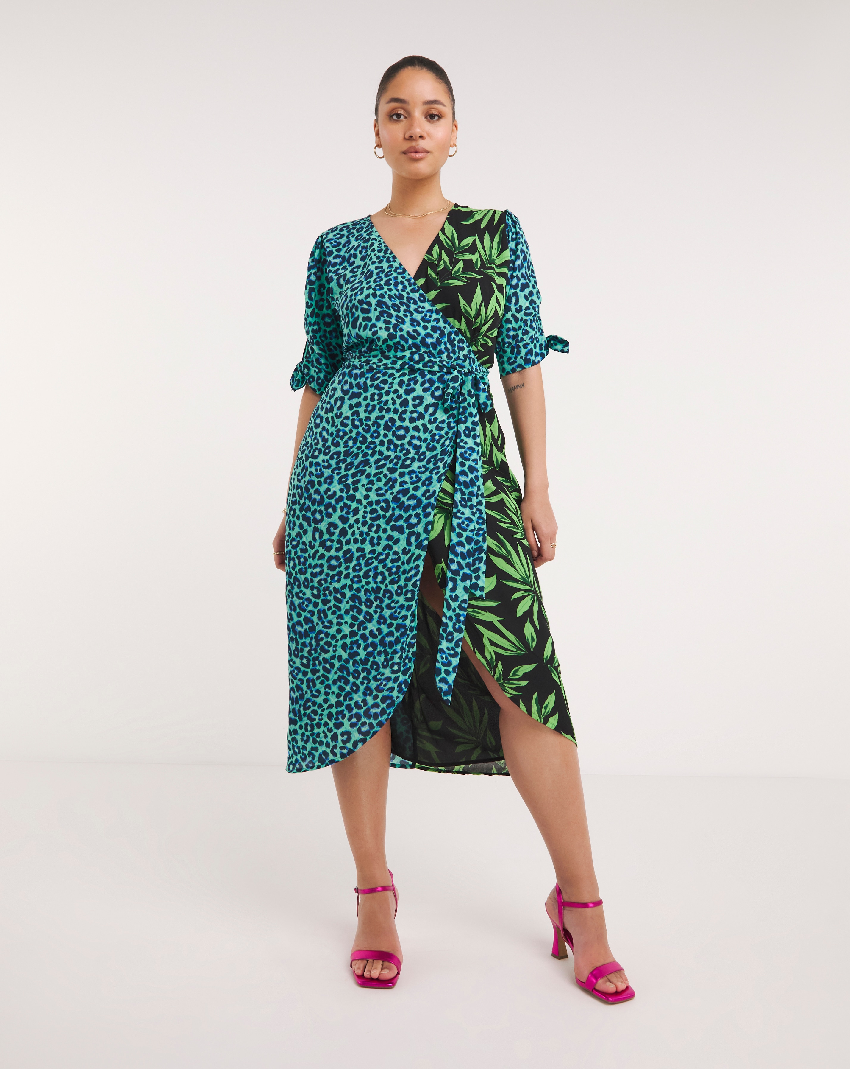 Dancing Leopard Olivera Mix Midi Dress