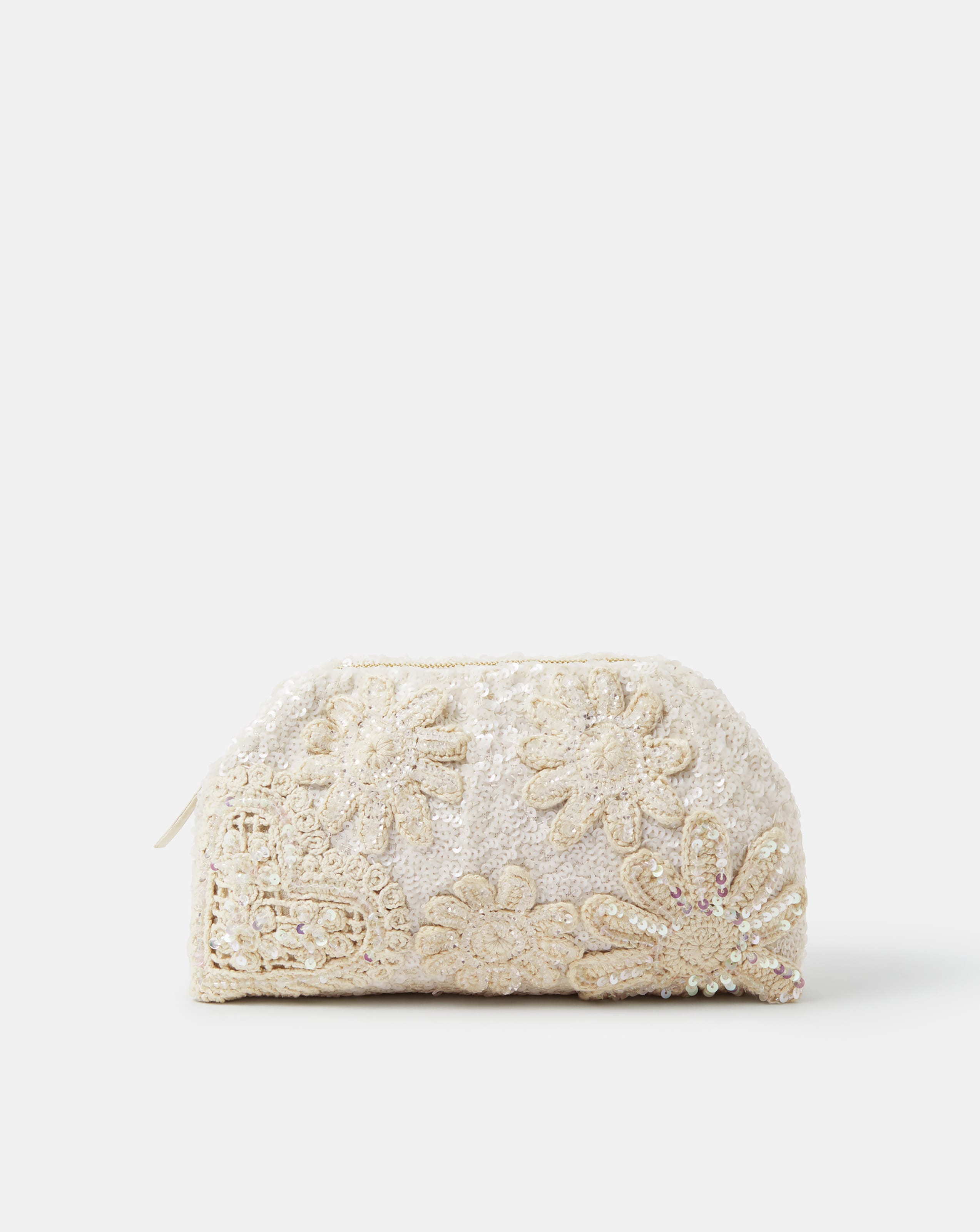 New In - Accessorize Macrame Sequin Clutch Bag