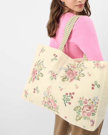 Accessorize Embroidered Quilted Shopper Bag