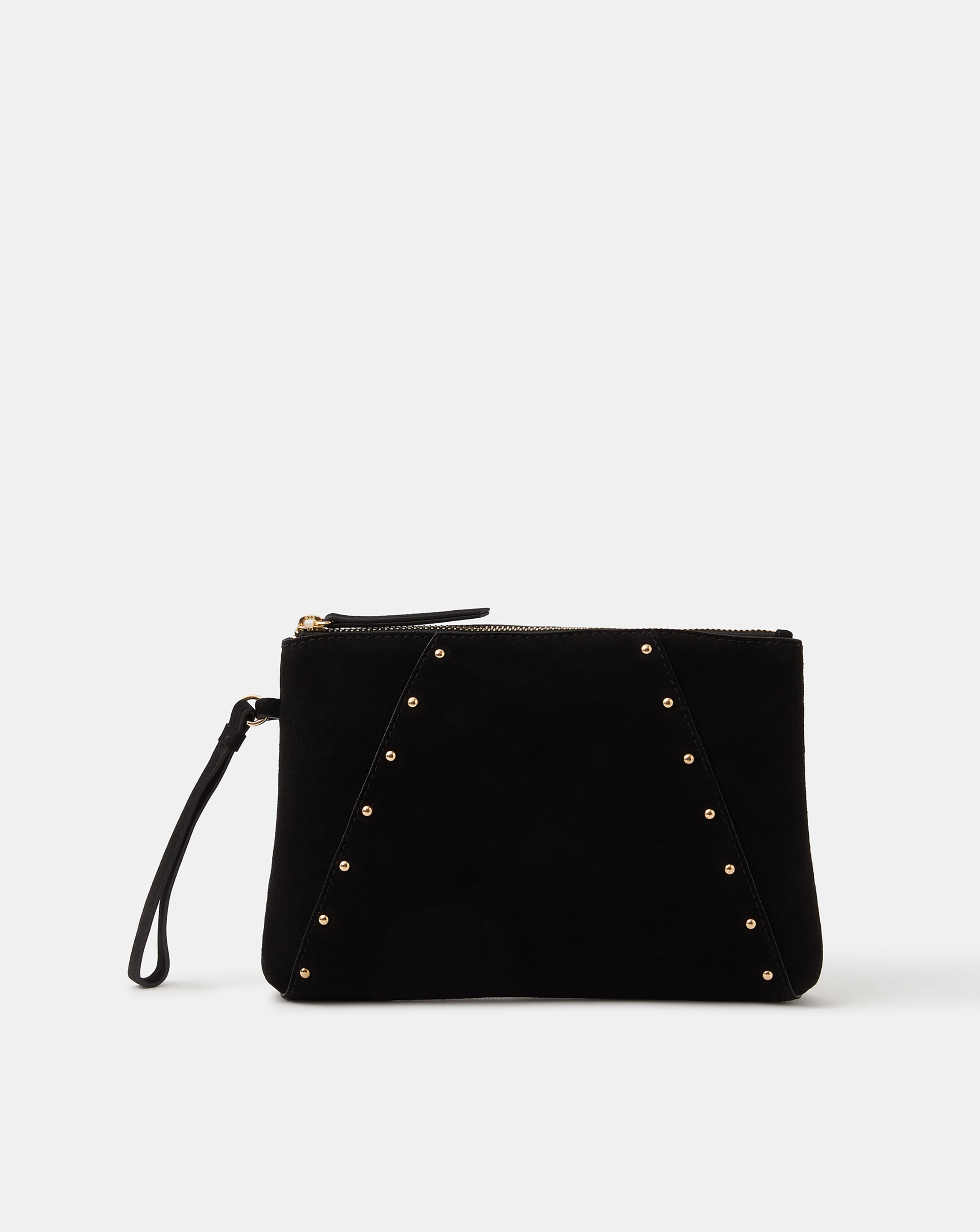 New In - Accessorize Stud Suede Clutch Bag