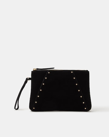 Accessorize Stud Suede Clutch Bag