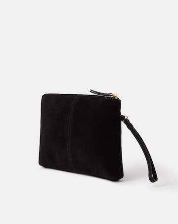 Accessorize Stud Suede Clutch Bag
