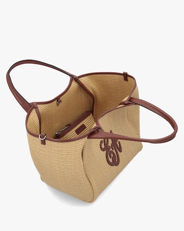 Emporio Armani Woven Straw Medium Natural Tan Shopper Bag