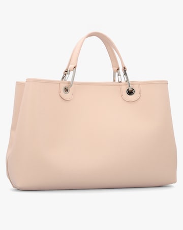 Emporio Armani Apricot Moka Pebbled Shopper With Pouch