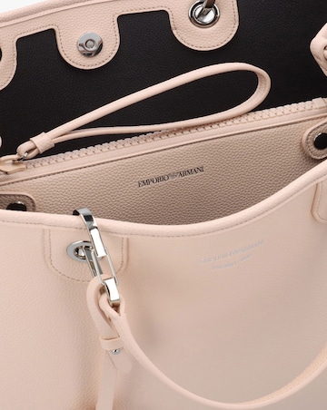 Emporio Armani Apricot Moka Pebbled Shopper With Pouch