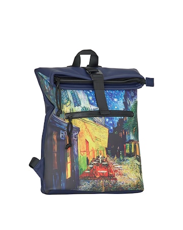 New Rebels Cafe at Night PU Rolltop Tablet Backpack