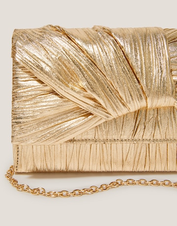 Monsoon Mia Pleated Metallic Clutch Bag