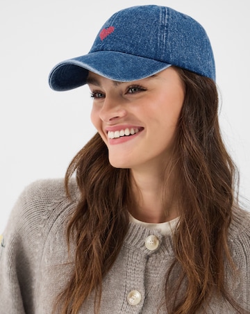 Accessorize Heart Denim Baseball Cap