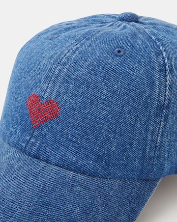 Accessorize Heart Denim Baseball Cap