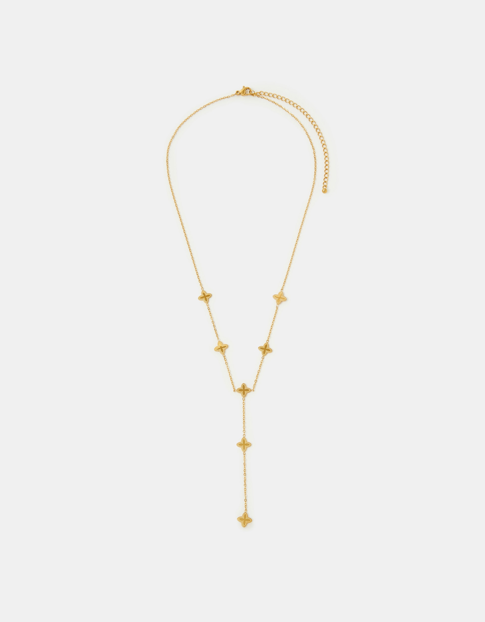 Accessorize Clover Lariat Necklace