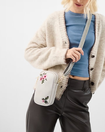 Accessorize Floral Embroidered Phone Bag