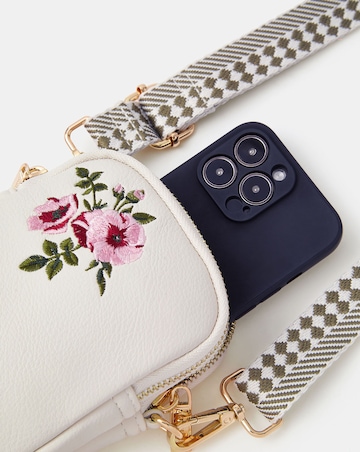 Accessorize Floral Embroidered Phone Bag