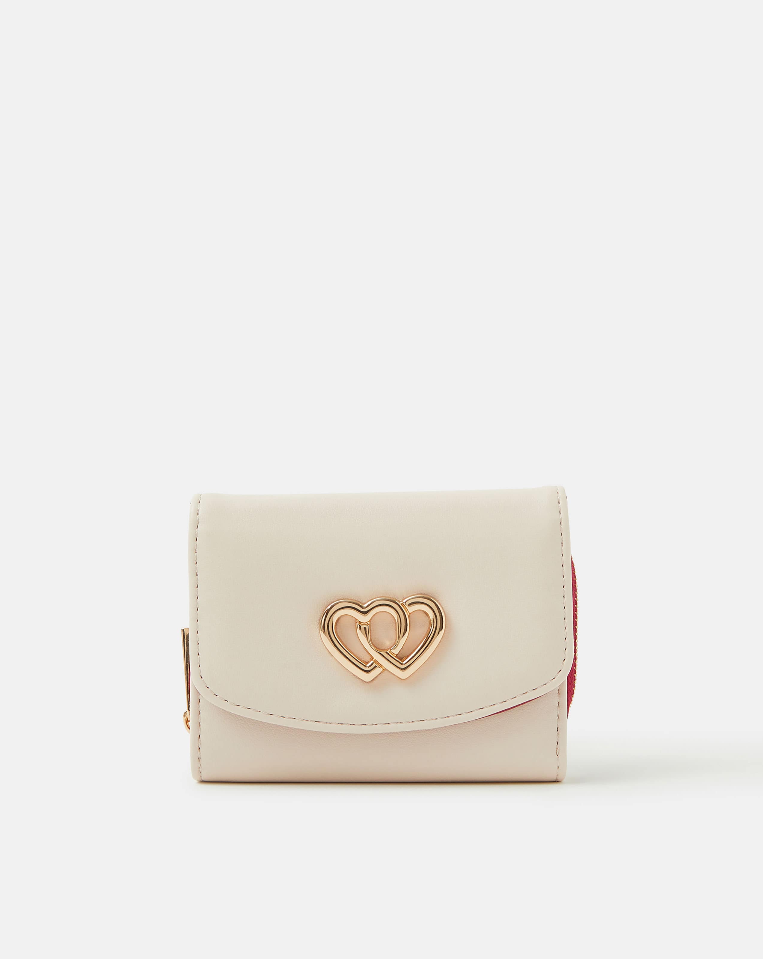 Accessorize Double Heart Leather Purse