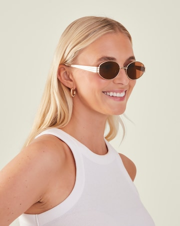 Accessorize Oval Metal Frame Sunglasses
