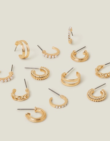 Accessorize 6-Pack Textured Hoops