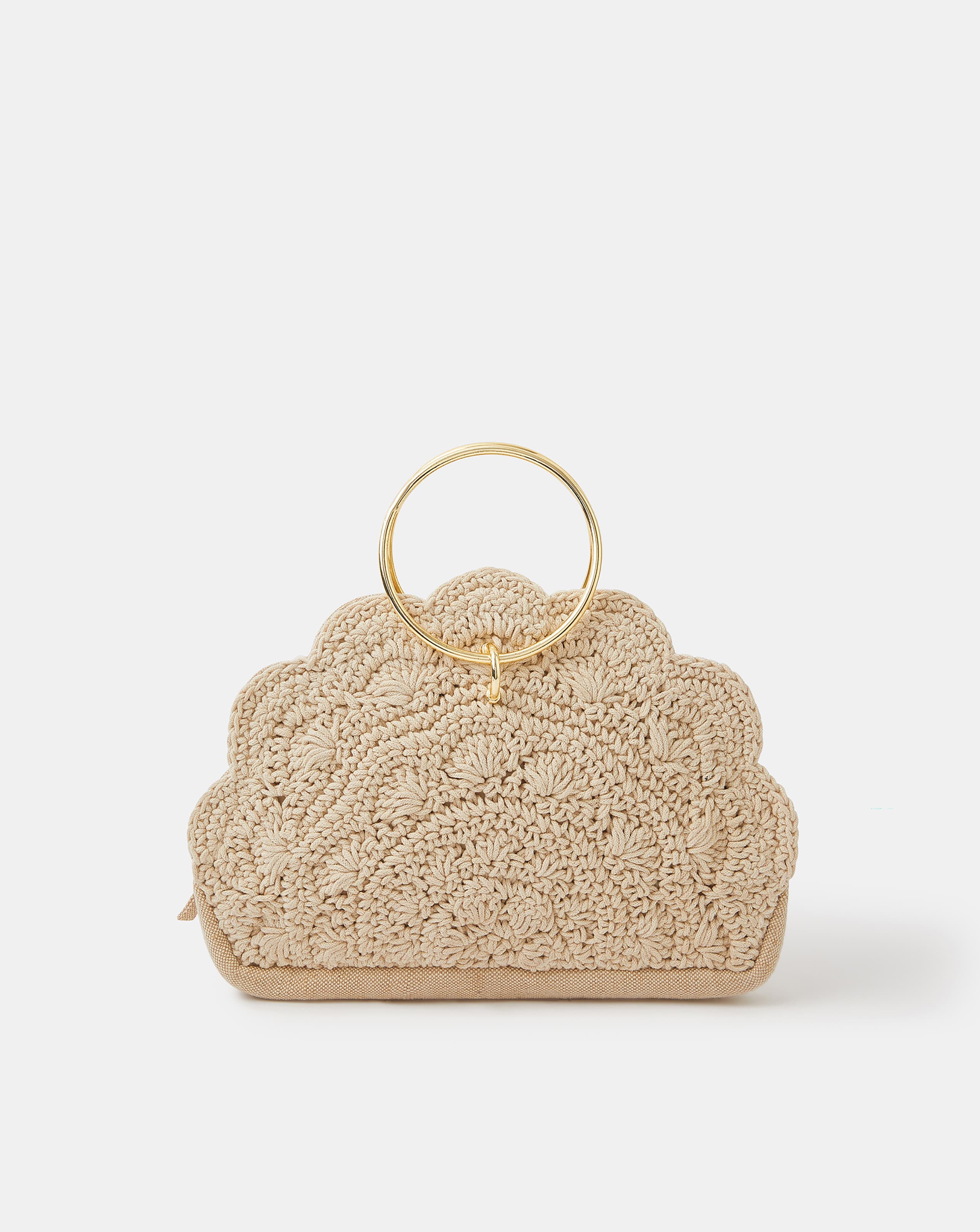 New In - Accessorize Crochet Scallop Ring Bag