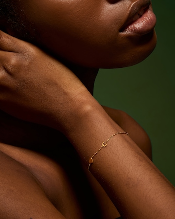 Accessorize SS Heart Initial Bracelet